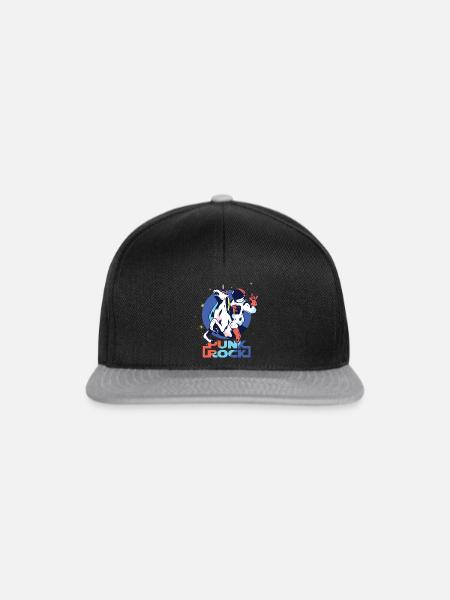 Punkrock Musik Punker Punkrock Irokesenschnitt - Snapback Cap - Schwarz/Grau