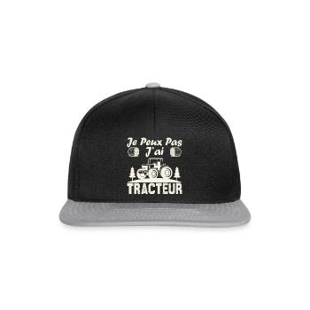 Je peux pas j ai tracteur - Casquette snapback - noir/gris - Devant