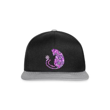 katze mit schneeflocke e 6 - Snapback Cap - Schwarz/Grau - Vorne