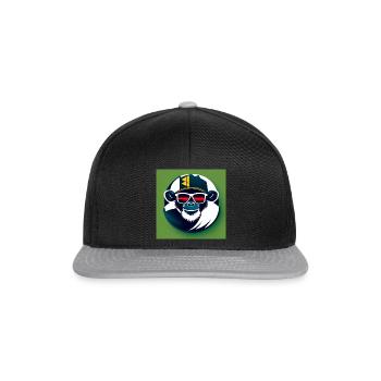 Hyper stylish chimpanzee with glasses and cap - Snapback Cap - black/grey - Front