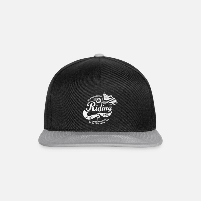 Endless Ride USA Biker T-Shirt - Snapback Cap - black/grey