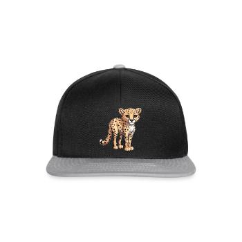 Junger Gepard - Snapback Cap - Schwarz/Grau - Vorne