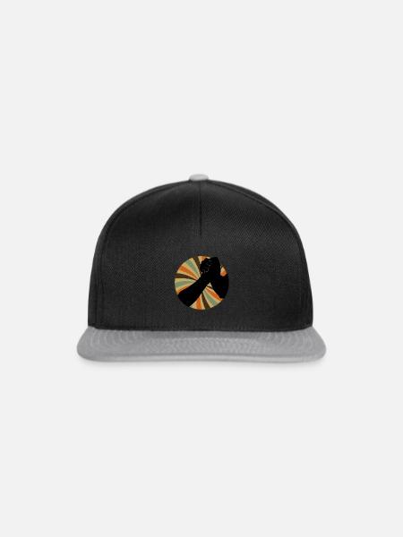 Starker Mann Armdrücken Muskeln - Snapback Cap - Schwarz/Grau