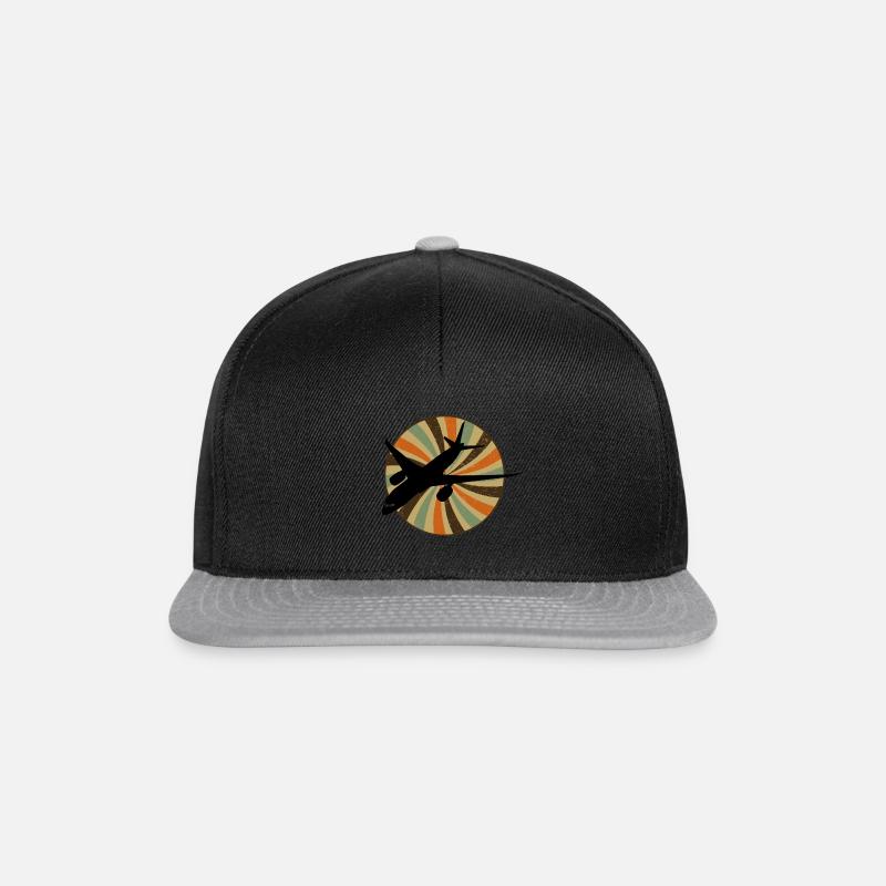 Flieger Flugzeug - Snapback Cap - Schwarz/Grau