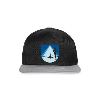 Stewardess Flugzeug Airline - Snapback Cap - Schwarz/Grau - Vorne