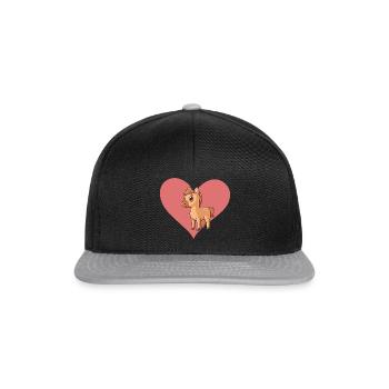 Pferd Ponyhof - Snapback Cap - Schwarz/Grau - Vorne