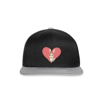 Hase Häschen - Snapback Cap - Schwarz/Grau - Vorne