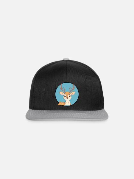 Hirsch Wald Waldbewohner - Snapback Cap - Schwarz/Grau