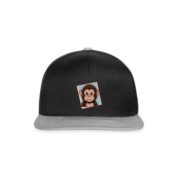 Affe Affen Banane - Snapback Cap - Schwarz/Grau - Vorne