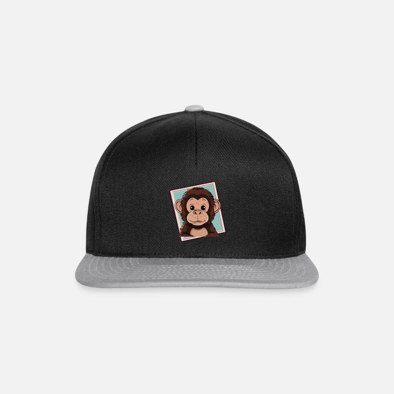 Affe Affen Banane - Snapback Cap - Schwarz/Grau