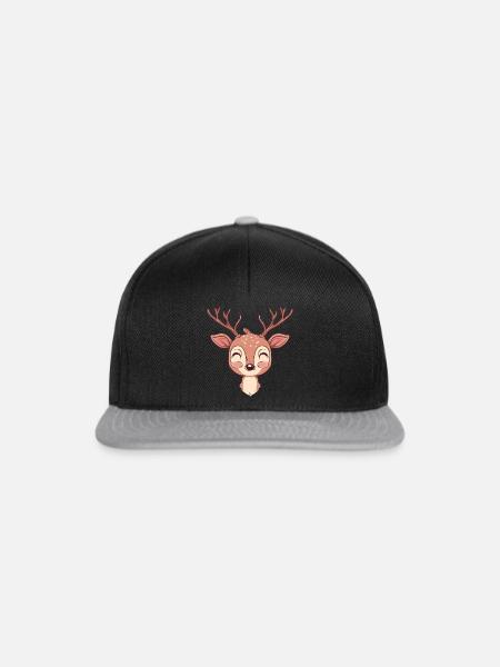 Hirsch Wald Rehkitz - Snapback Cap - Schwarz/Grau