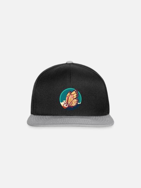 Schmetterling Waldbewohner Tier - Snapback Cap - Schwarz/Grau