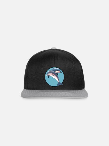 Delfin Meer Meeresbewohner - Snapback Cap - Schwarz/Grau