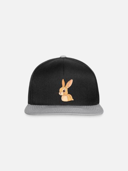 Hasenzahn Hase - Snapback Cap - Schwarz/Grau