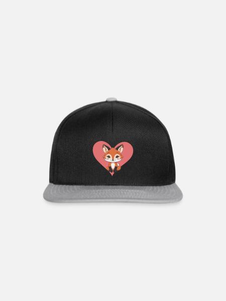Fuchs Waldbewohner Fox - Snapback Cap - Schwarz/Grau