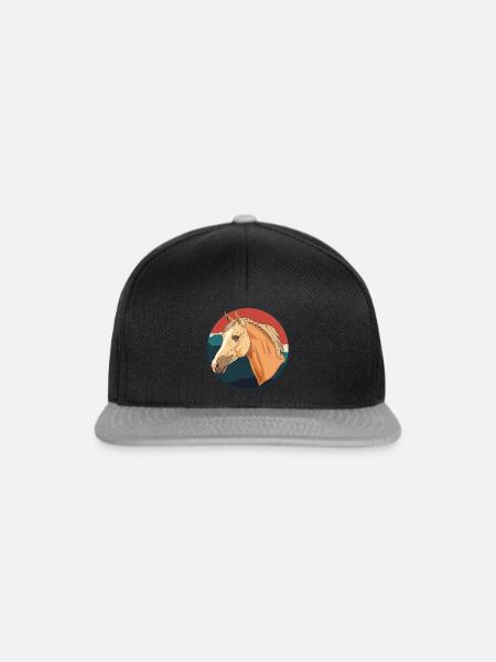 Pferde Ross Reiter - Snapback Cap - Schwarz/Grau