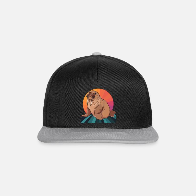 Walross Seekuh - Snapback Cap - Schwarz/Grau