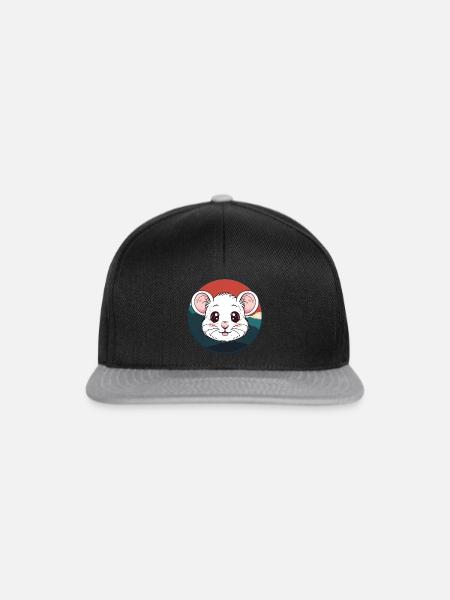 Mäuse Mäuschen Ratte - Snapback Cap - Schwarz/Grau