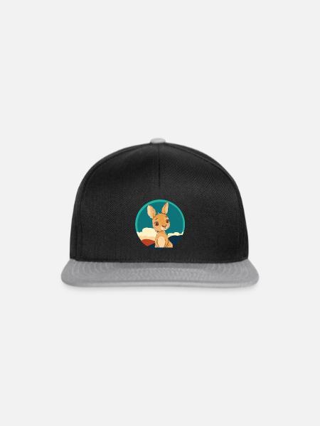 Kangaroo Beuteltier Aussie - Snapback Cap - Schwarz/Grau