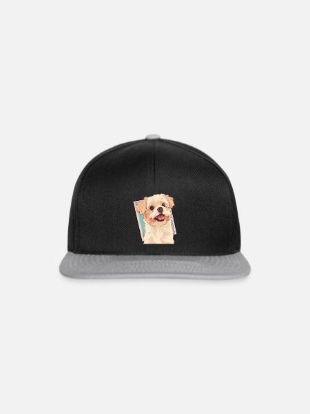 Hund Border Collie Dackel - Snapback Cap - Schwarz/Grau