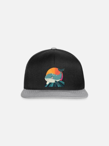 Meeresleben Flosse - Snapback Cap - Schwarz/Grau