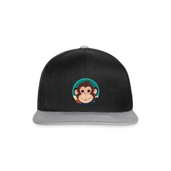 Monkey Monkey Face - Snapback Cap - black/grey - Front