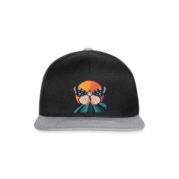 Schmetterling Wald Tier - Snapback Cap - Schwarz/Grau - Vorne