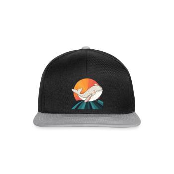 Meeresleben Wal Meerestier - Snapback Cap - Schwarz/Grau - Vorne