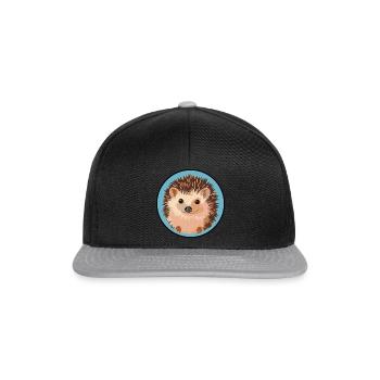 Igel Stachelschwein Herbst - Snapback Cap - Schwarz/Grau - Vorne