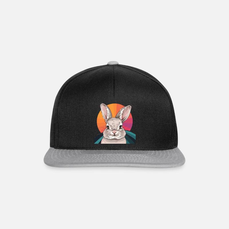 Hase Hasenzahn - Snapback Cap - Schwarz/Grau