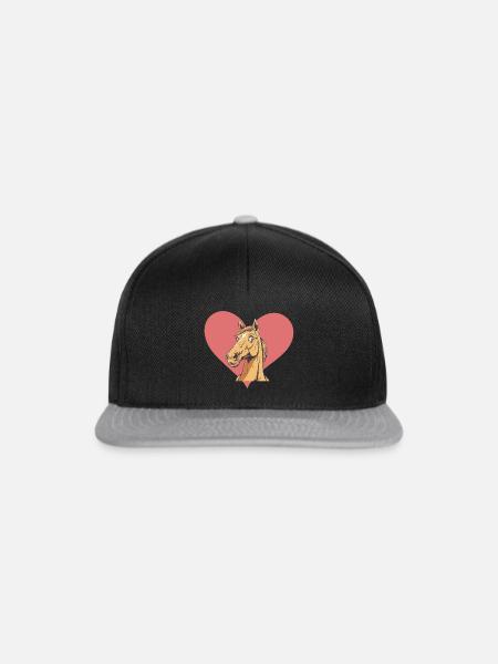 Pferd Pferdemist - Snapback Cap - Schwarz/Grau