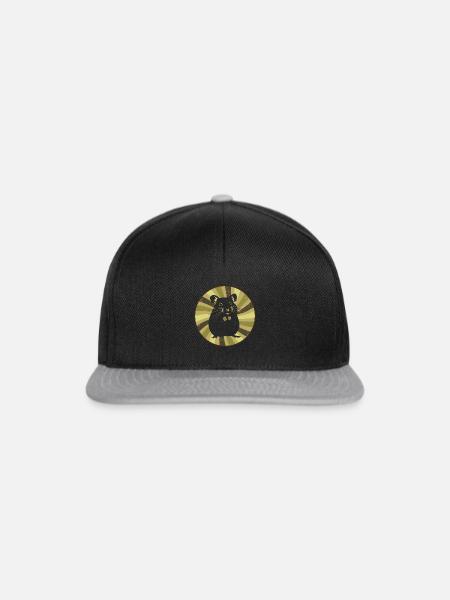 Hamster Meerschweinchen Nagetier - Snapback Cap - Schwarz/Grau