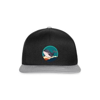 Marine Animals Whale Fin - Snapback Cap - black/grey - Front