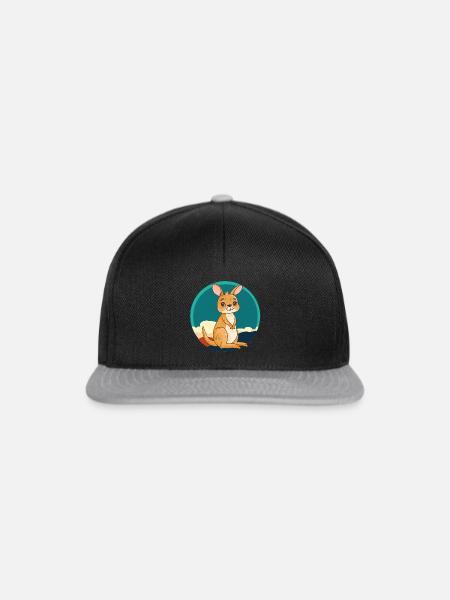 Kaenguru Kangaroo Outback - Snapback Cap - Schwarz/Grau