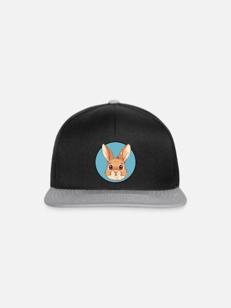 Hase Hasenzahn Ostern - Snapback Cap - Schwarz/Grau