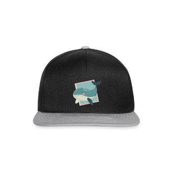 Whale Sea Creatures - Snapback Cap - black/grey - Front