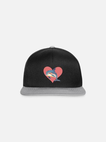 Delfin Meerestiere Meerestier - Snapback Cap - Schwarz/Grau