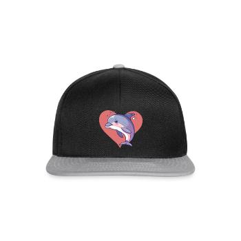 Dolphin Sea Creature - Snapback Cap - black/grey - Front