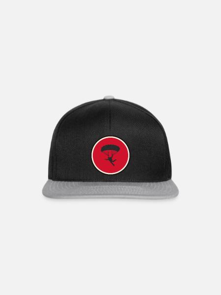 Skydiving Parachuting Flugsport - Snapback Cap - Schwarz/Grau