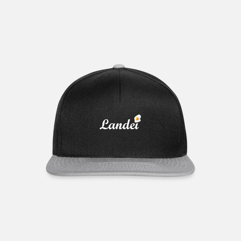 Landei Ei Spiegelei Bauer Bauernhof Dorf Dorfkind - Snapback Cap - Schwarz/Grau