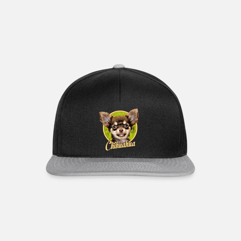 Chihuahua Welpe - Snapback Cap - Schwarz/Grau