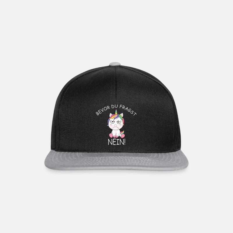 Einhorn Einhörner - Snapback Cap - Schwarz/Grau