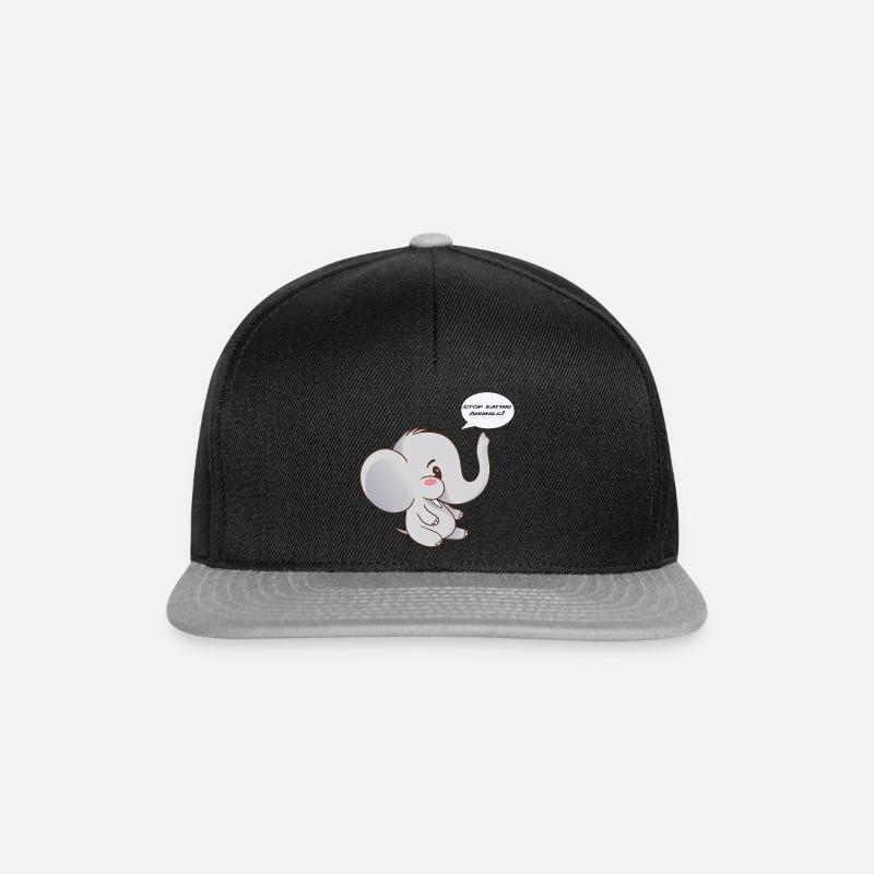 Stop eating Animals! - Snapback Cap - Schwarz/Grau