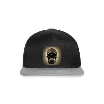 crâne effrayant, photoréaliste, 3D - Casquette snapback - noir/gris - Devant