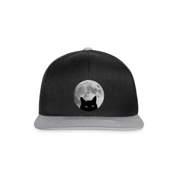 Cat in the moon - Snapback Cap - black/grey - Front