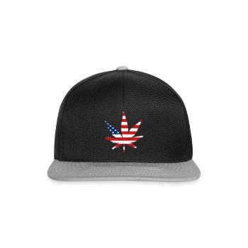 America Weed USA - Snapback Cap - Schwarz/Grau - Vorne