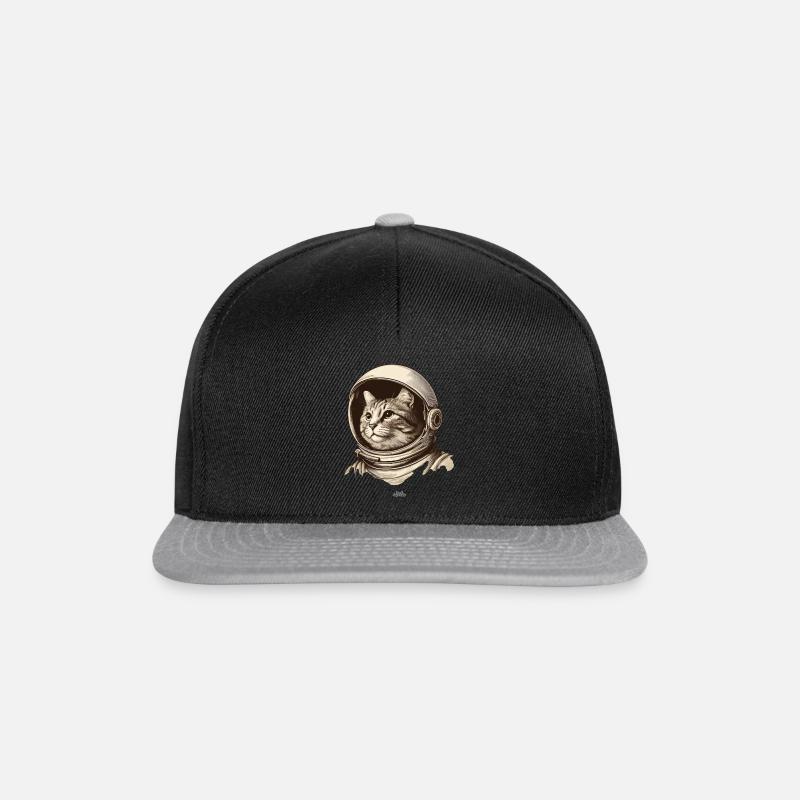 Cosmonaut Cat - Snapback Cap - black/grey