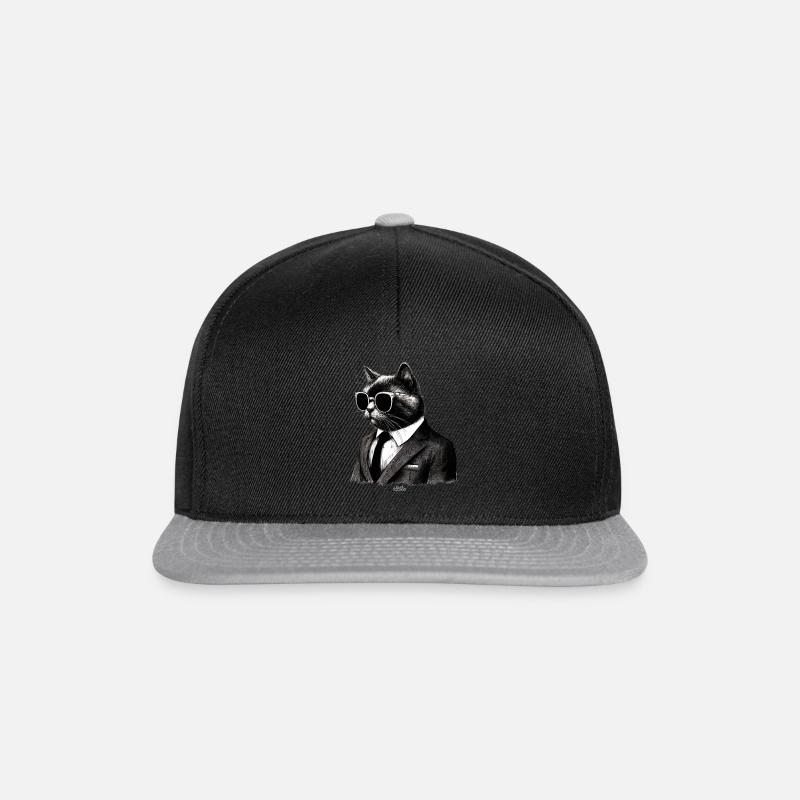 Anzug Katze - Snapback Cap - Schwarz/Grau