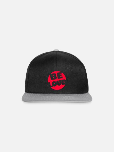 BE LOUD! - Snapback Cap - Schwarz/Grau