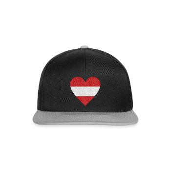 Austria flag heart polygon Austria Vienna Alps - Snapback Cap - black/grey - Front